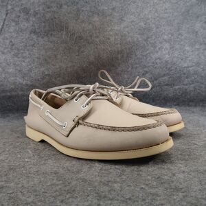 Norsport Shoes Men 8.5 Boat Moc 2 Eye Leather Vintage Nordstrom Beige USA Preppy